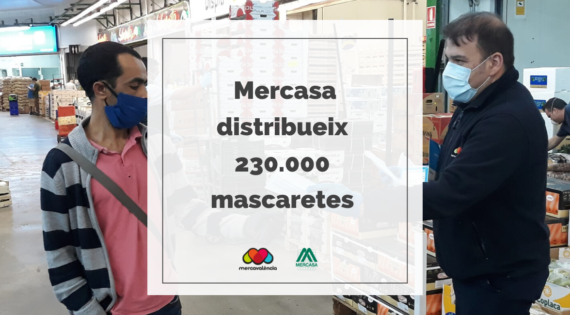 Mercasa distribueix 230.000 mascaretes donades per la comunitat hispano-kongkonesa  entre els comerciants detallistes dels mercats municipals que acudeixen a comprar a la Xarxa de Mercas.